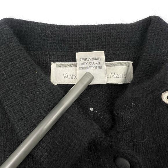 White Wheeler & Martha Womens VTG Rhinestone Bow Lambswool Angora Cardigan Sz M - Picture 11 of 15
